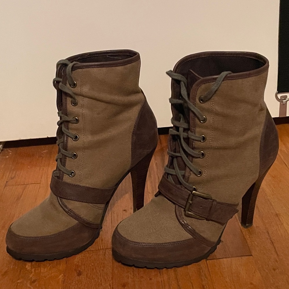 Aldos Canvas and Leather Booties